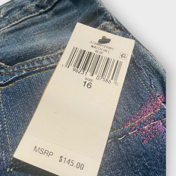 Polo Ralph Lauren Astor Slim Boyfriend Paint Splash Girls Blue Jeans size 16 New - Picture 12 of 12